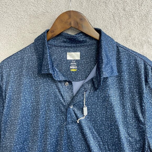 NWOT Greg Norman Men's L Performance Polo golf  Shirt  Navy - Picture 6 of 7